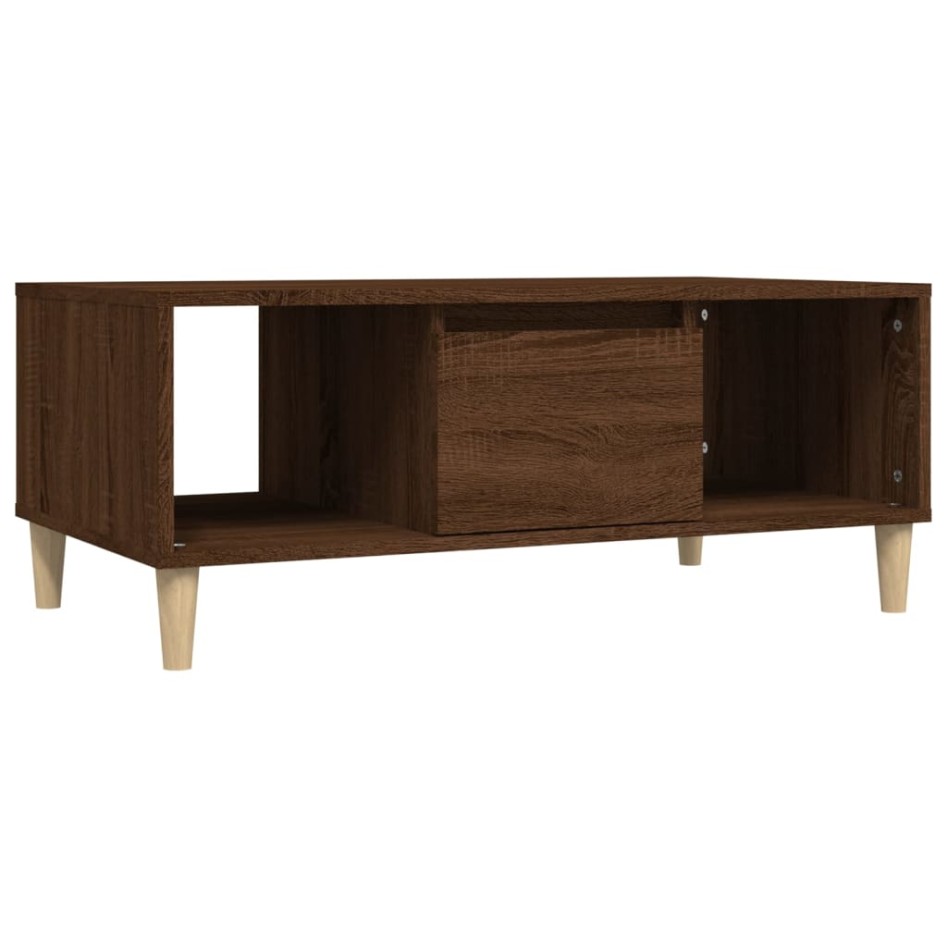 Mesa de centro madera contrachapada marrón roble 90x50x36,5