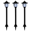Lámparas solares LED exterior 3 uds negro