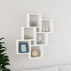 Estante de cubo de pared madera contrachapada blanco