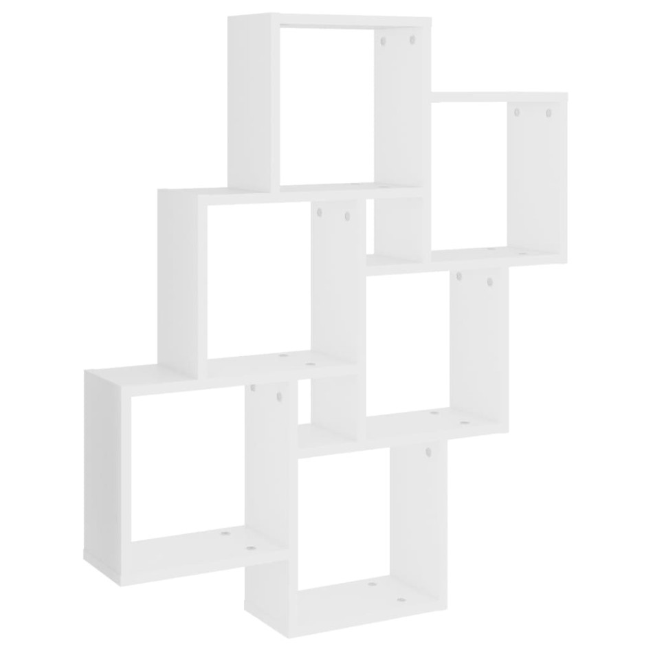Estante de cubo de pared madera contrachapada blanco