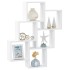 Estante de cubo de pared madera contrachapada blanco