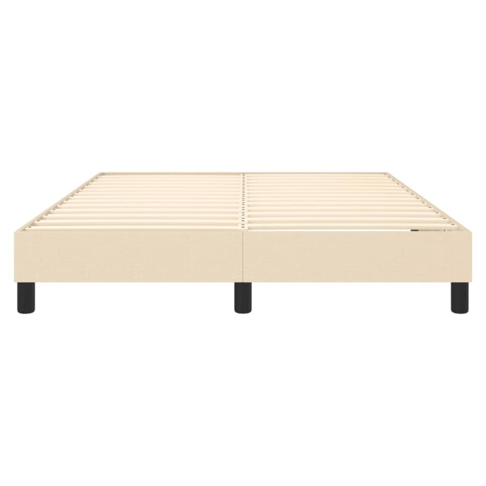 Estructura de cama box spring tela color crema 140x190