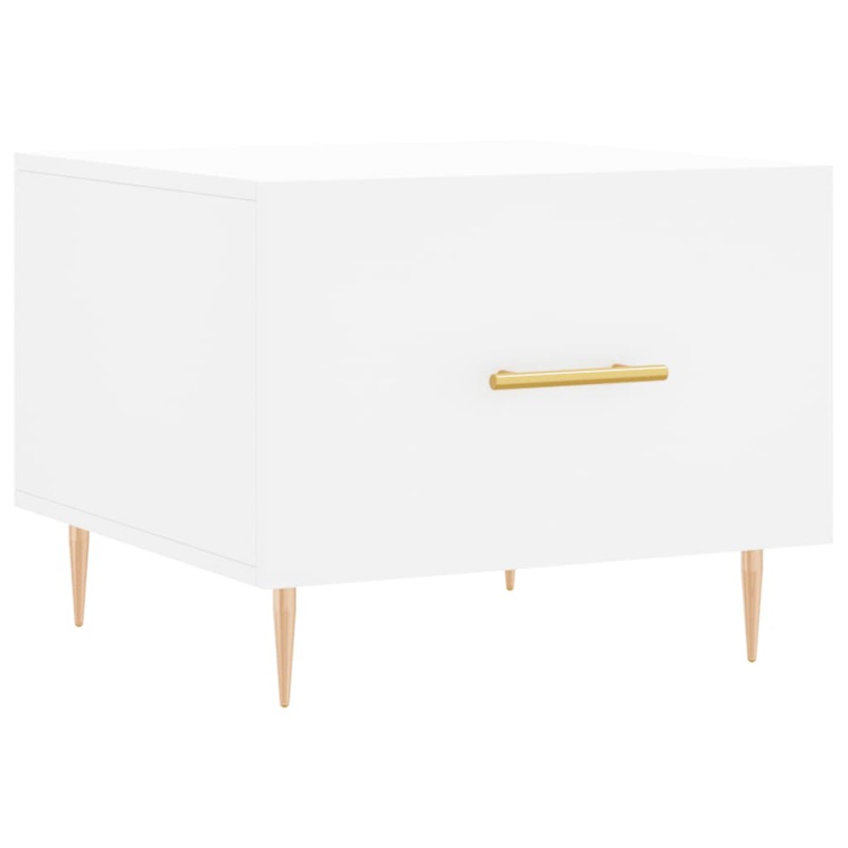 Mesa de centro madera de ingeniería blanca 50x50x40