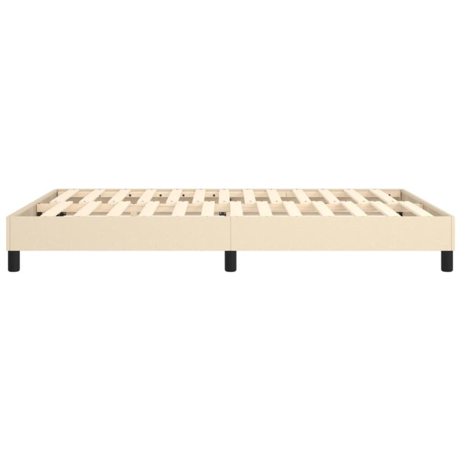 Estructura de cama box spring tela color crema 140x190