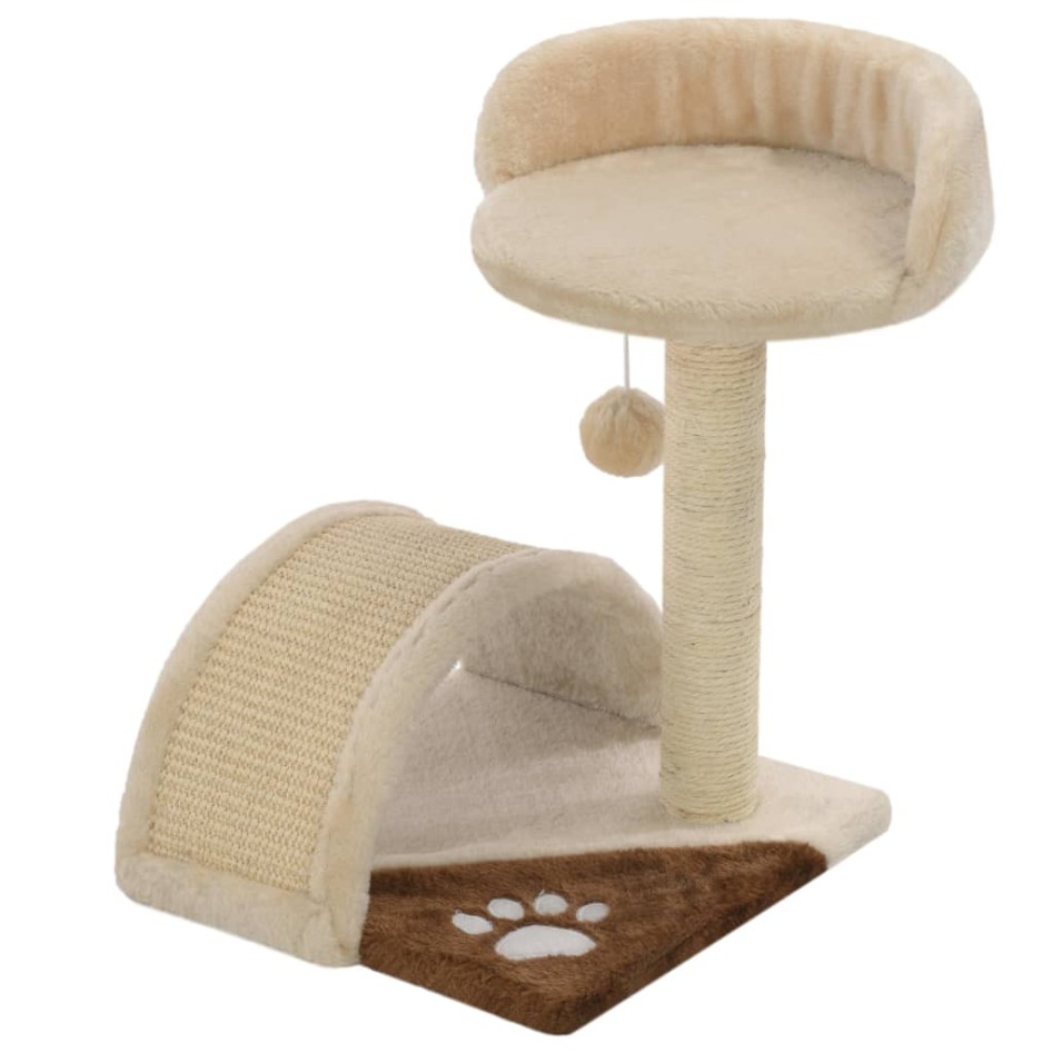 Rascador para gatos con poste de sisal 40 cm beige y