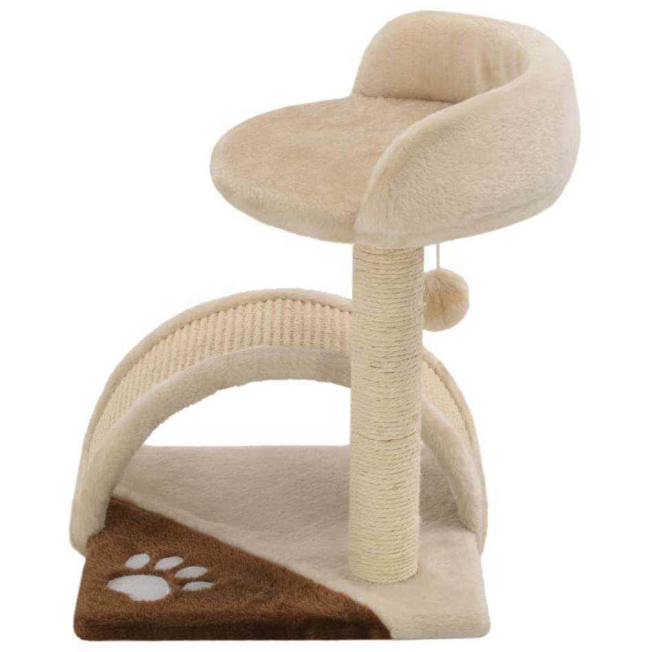 Rascador para gatos con poste de sisal 40 cm beige y