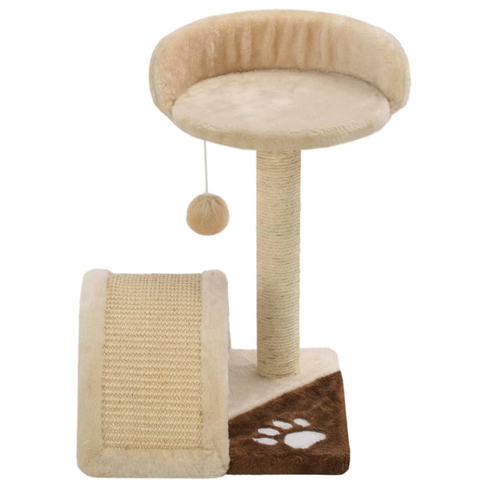 Rascador para gatos con poste de sisal 40 cm beige y
