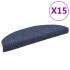 Alfombrilla de escaleras 15 uds tela punzonada 65x21x4 cm