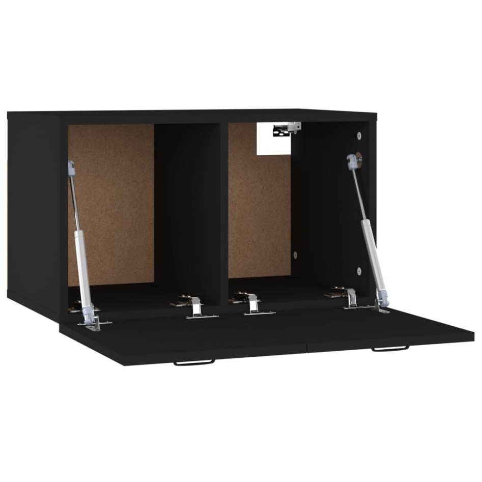 Armario de pared madera contrachapada negro 60x36,5x35