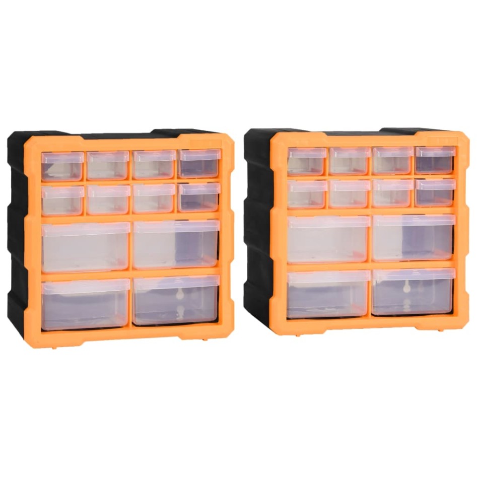 Organizadores multicajones con 12 cajones 2 uds 26,5x16x26