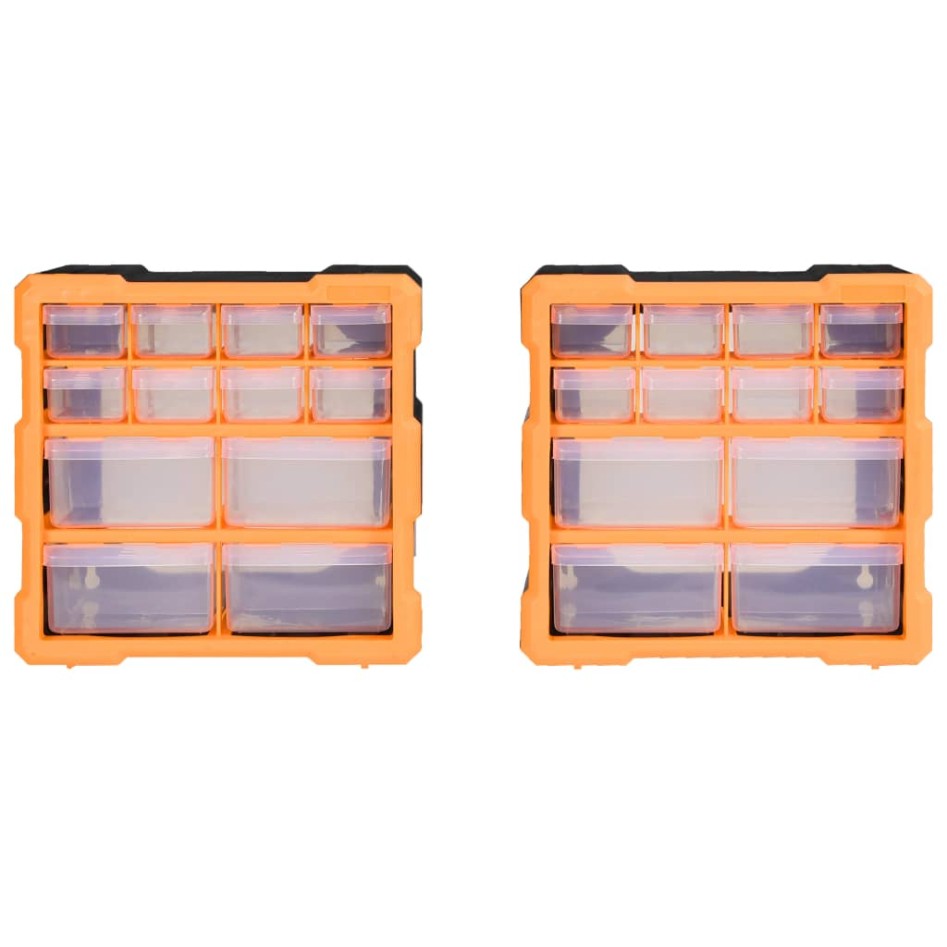 Organizadores multicajones con 12 cajones 2 uds 26,5x16x26