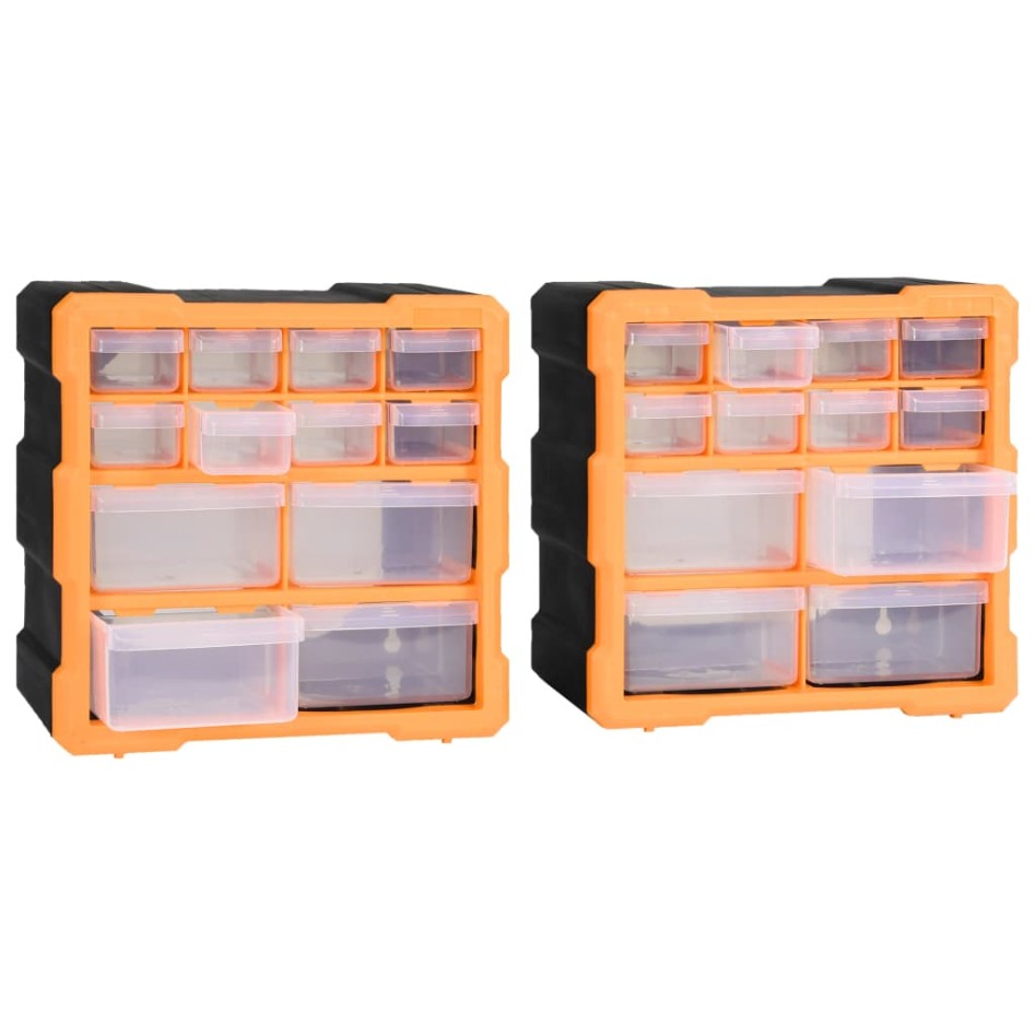 Organizadores multicajones con 12 cajones 2 uds 26,5x16x26