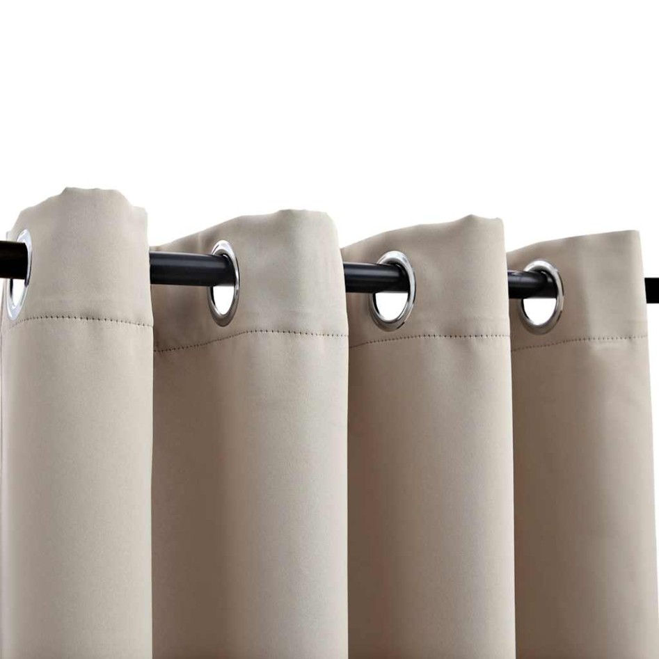 Cortina opaca con anillas de metal beige 290x245