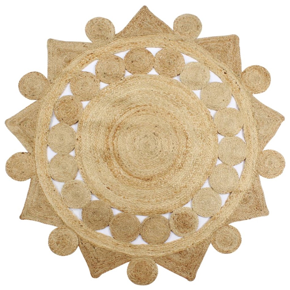 Alfombra hecha a mano de yute trenzado 90