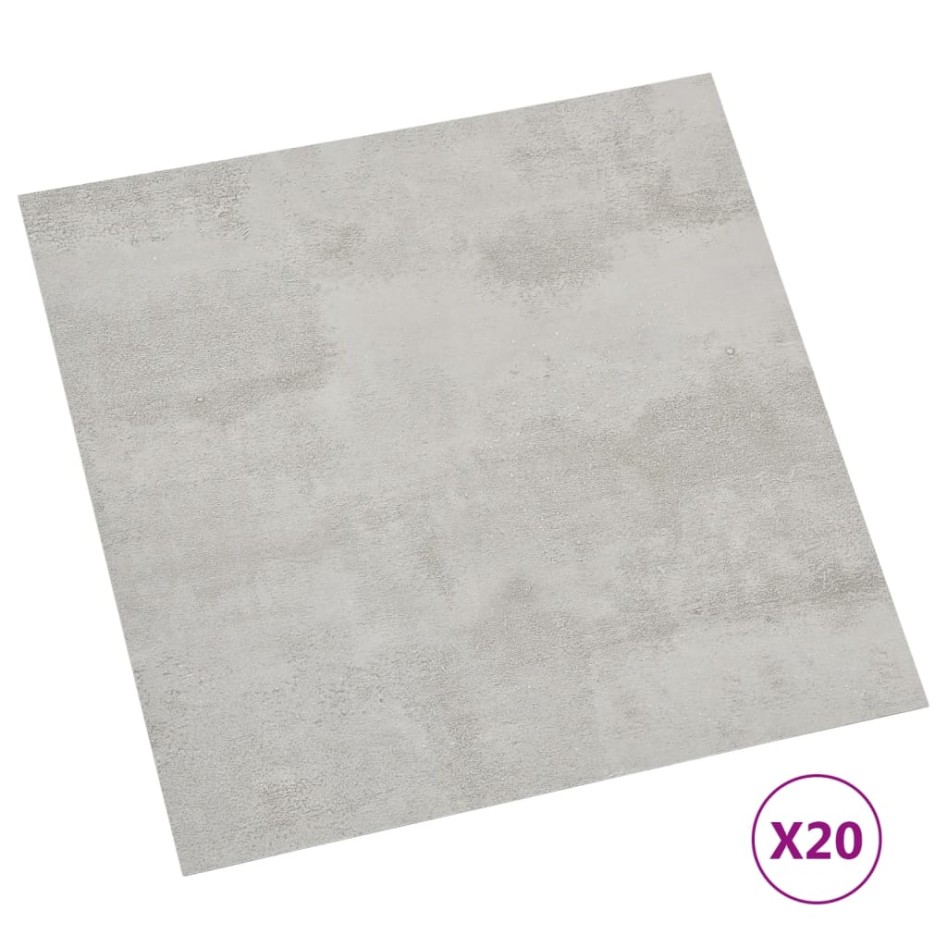 Tarimas de suelo autoadhesivas 20 uds PVC gris claro 1,86