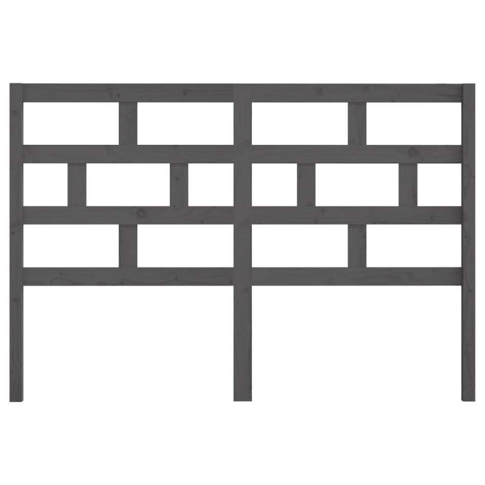 Cabecero de cama madera maciza de pino gris 146x4x100