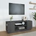 Mueble de TV madera maciza de pino gris 110x35x40,5