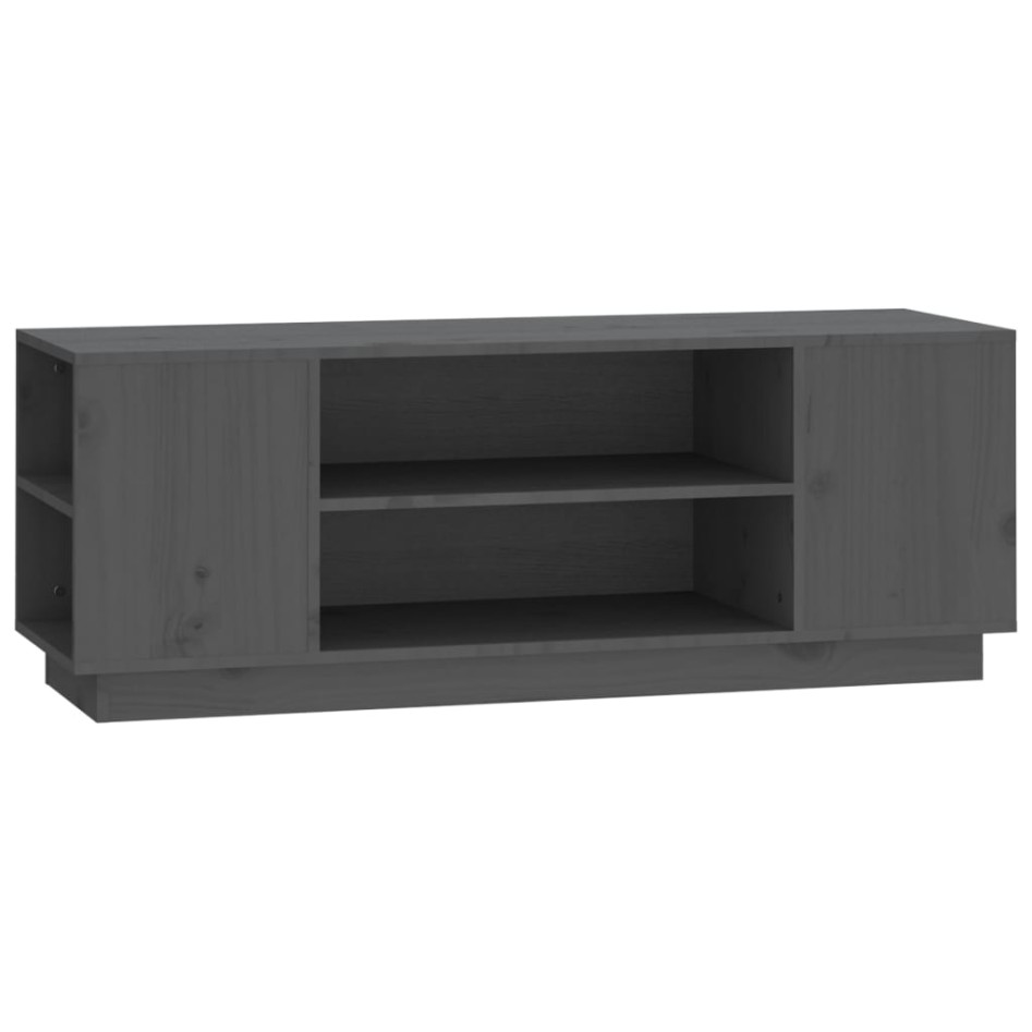 Mueble de TV madera maciza de pino gris 110x35x40,5