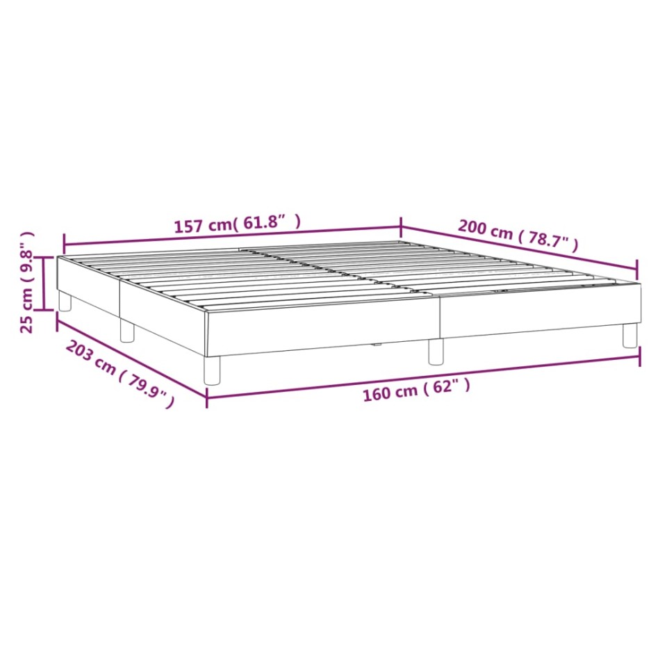 Estructura de cama box spring tela negro 160x200