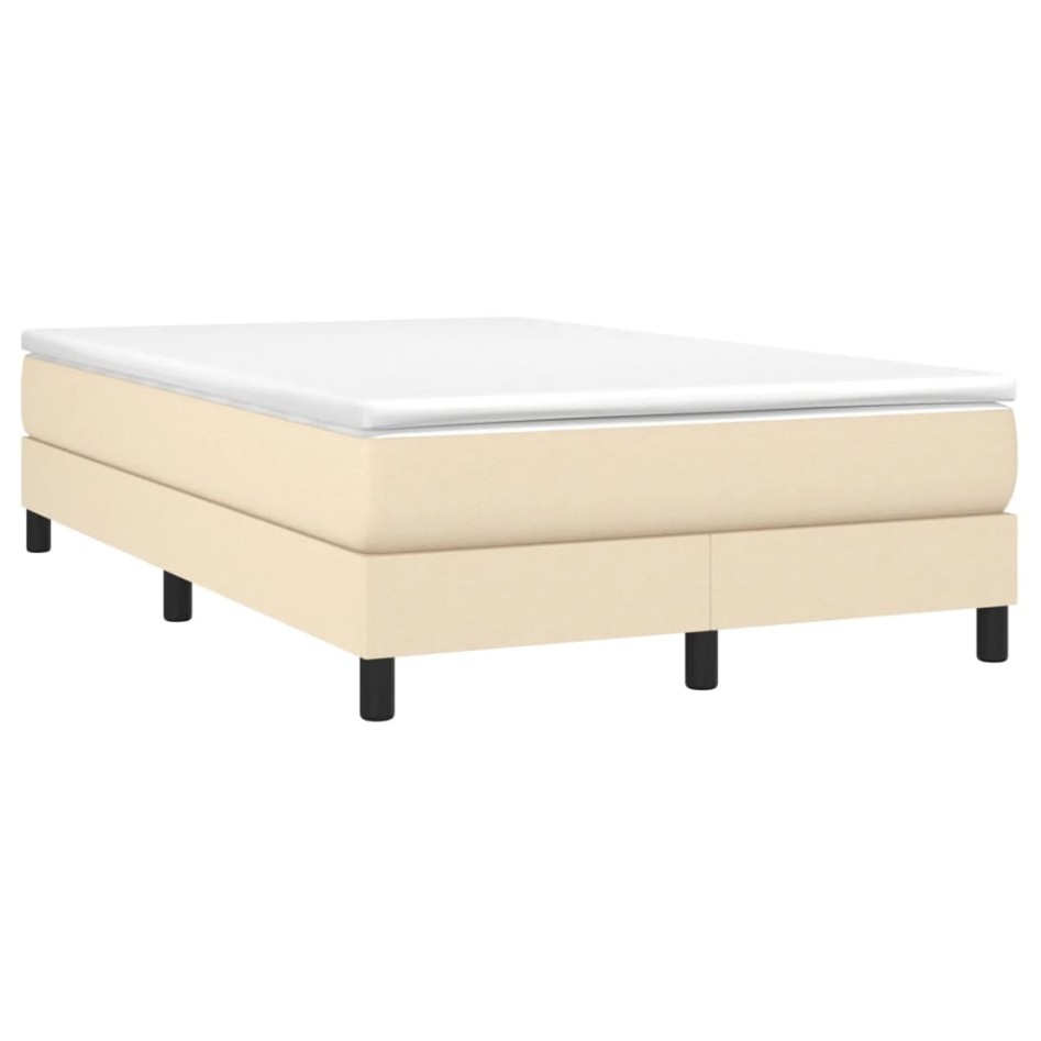 Estructura de cama box spring tela color crema 120x200