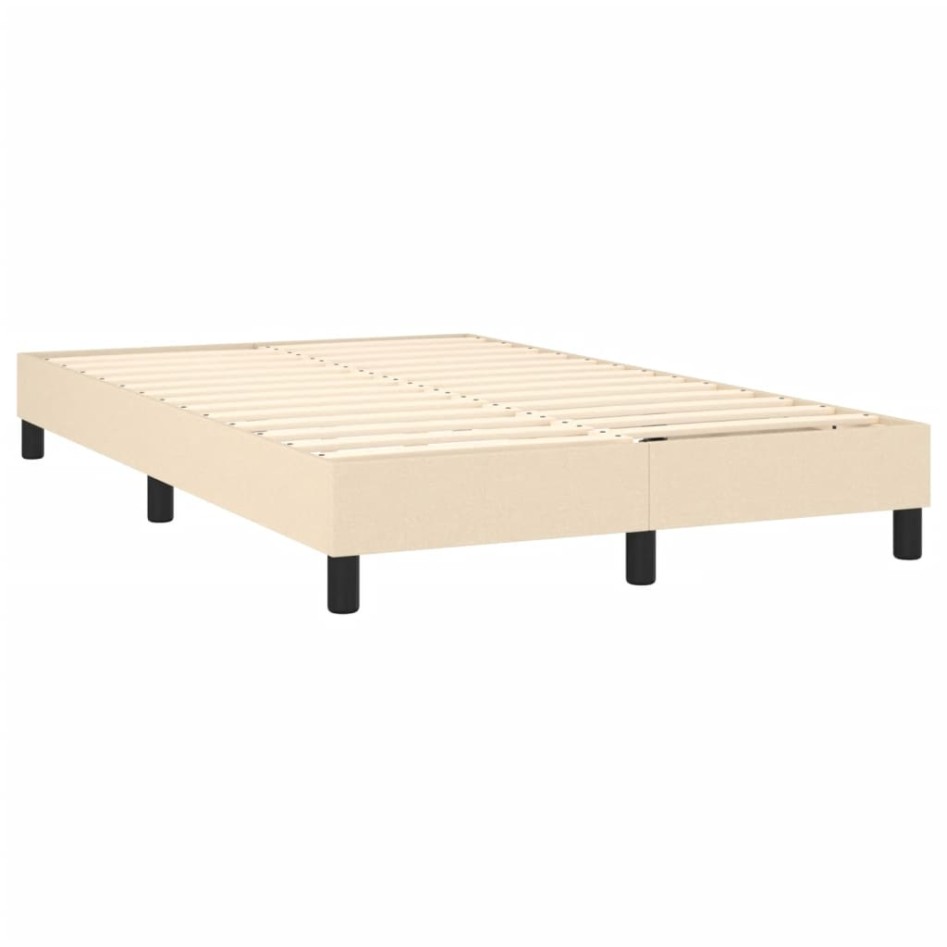Estructura de cama box spring tela color crema 120x200
