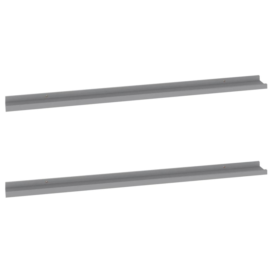 Estantes de pared 2 unidades gris 115x9x3