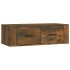 Mueble de TV colgante madera roble ahumado 80x36x25