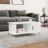 Mesa de centro madera contrachapada blanco brillo 90x50x40