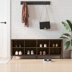 Zapatero madera de ingeniería marrón roble 131x35x50