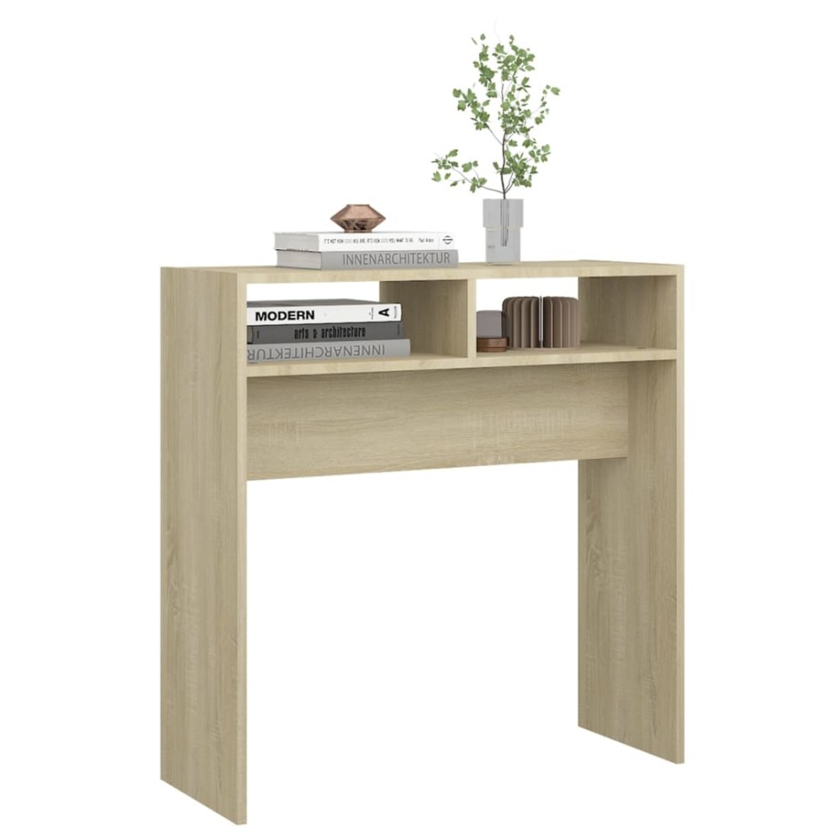 Mesa consola madera contrachapada roble Sonoma 78x30x80