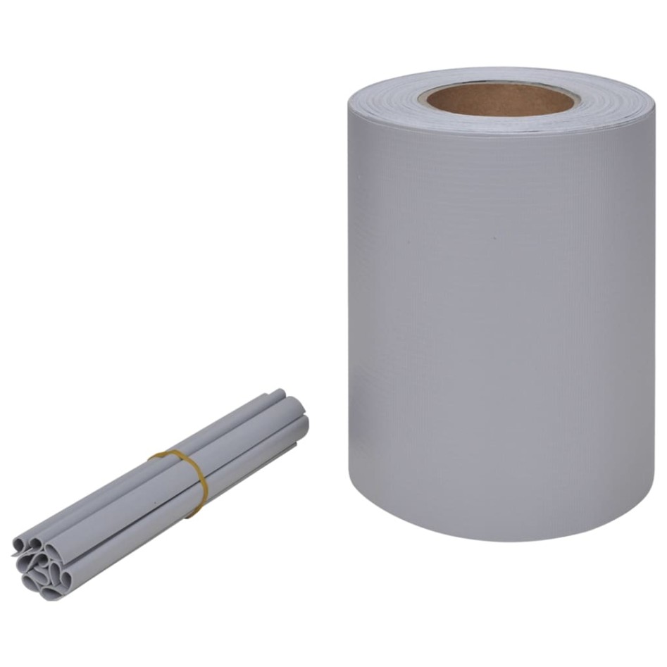 Panel de valla de PVC gris claro 70x0,19