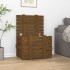 Caja almacenaje madera maciza pino marrón miel 58x40,5x42