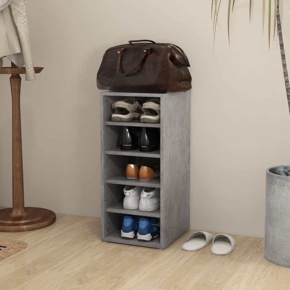 Mueble zapatero madera contrachapada gris hormigón