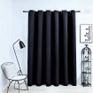 Cortina opaca con anillas de metal negro 290x245 cm