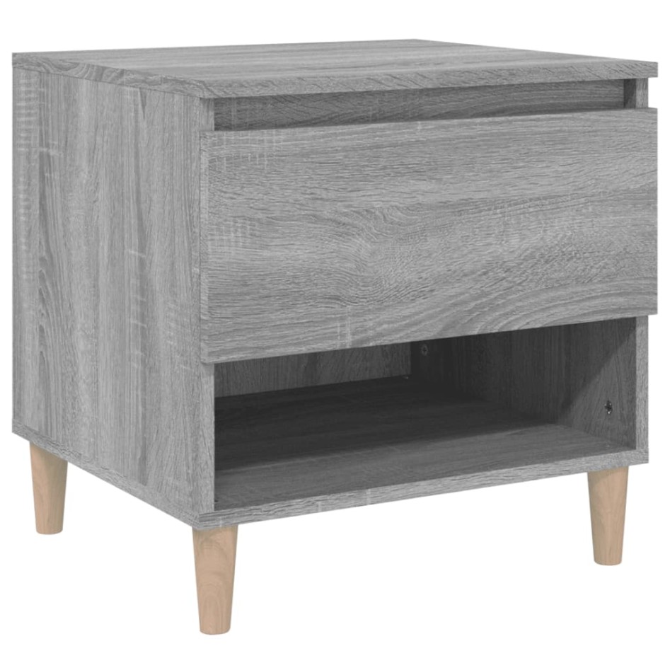 Mesita de noche madera contrachapada gris Sonoma 50x46x50