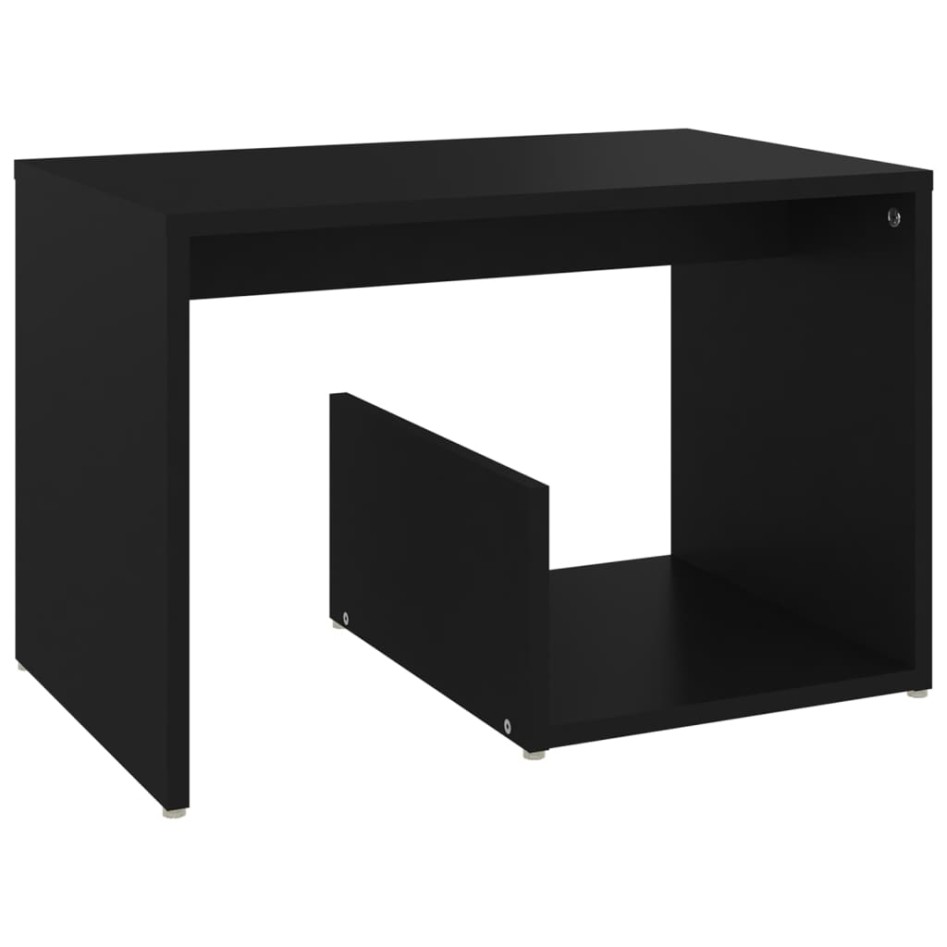 Mesa auxiliar de madera contrachapada negro 59x36x38