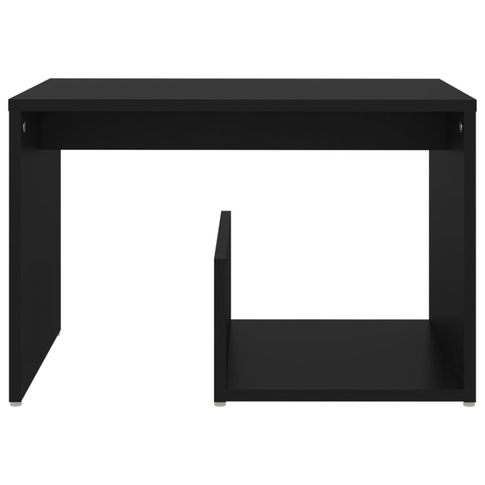 Mesa auxiliar de madera contrachapada negro 59x36x38