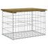 Banco jardín diseño gaviones madera pino impregnada 63x44x42