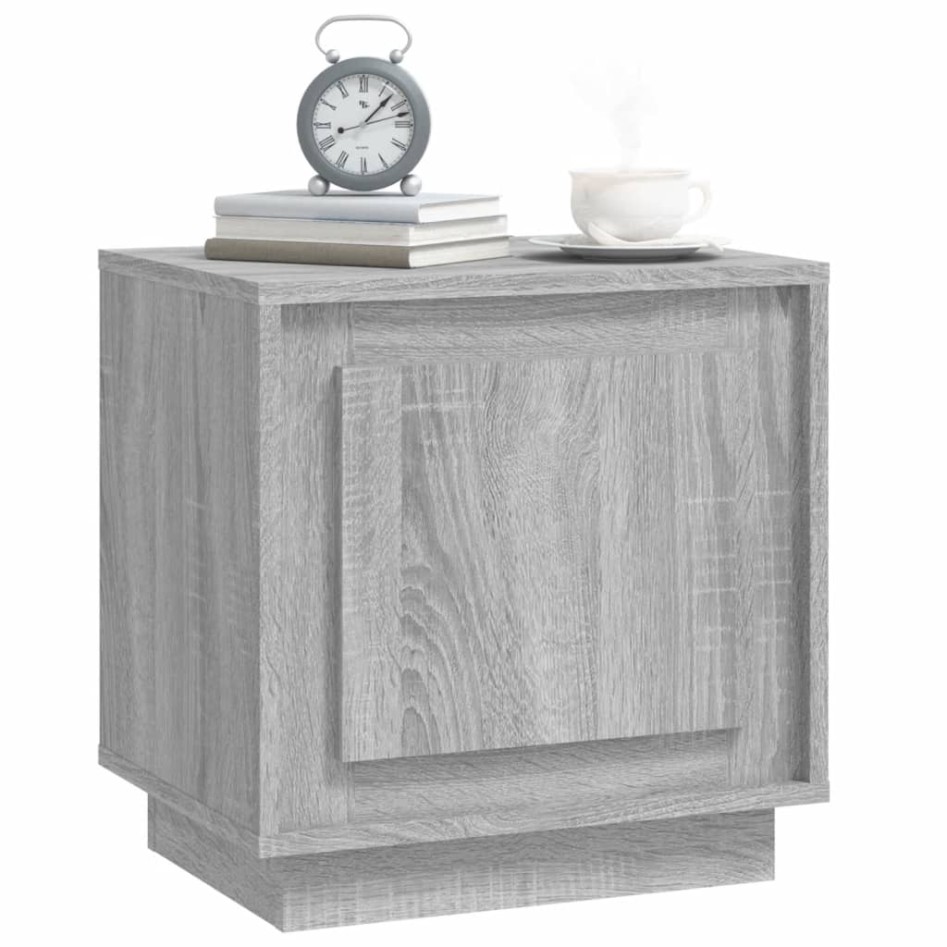 Mesita de noche madera contrachapada gris sonoma 44x35x45