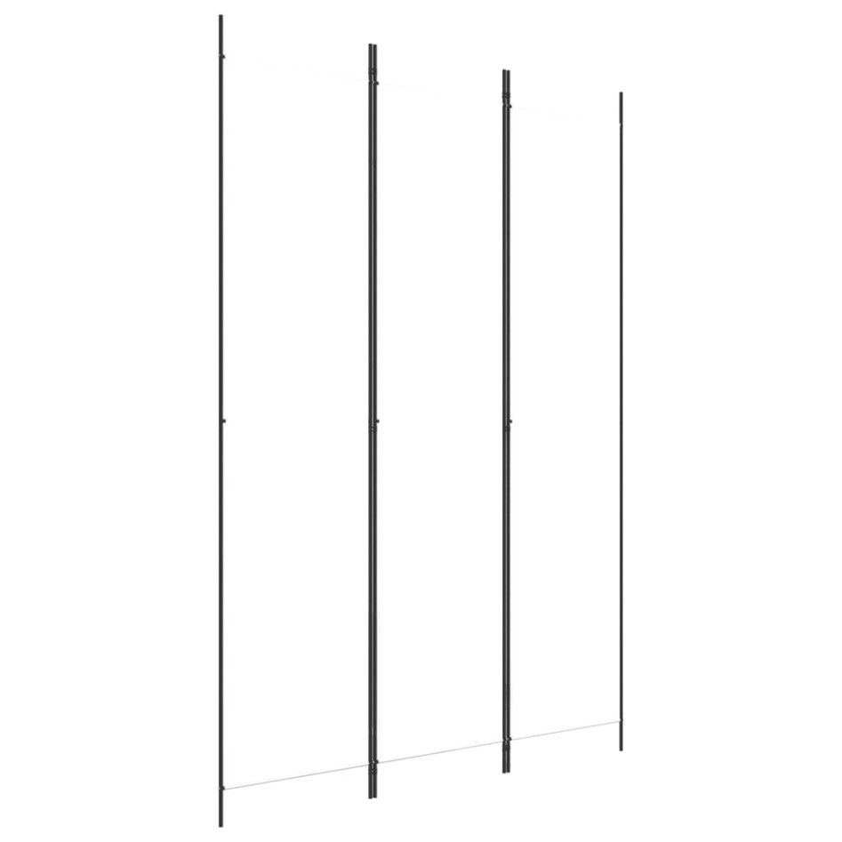 Biombo divisor de 3 paneles de tela blanco 150x220