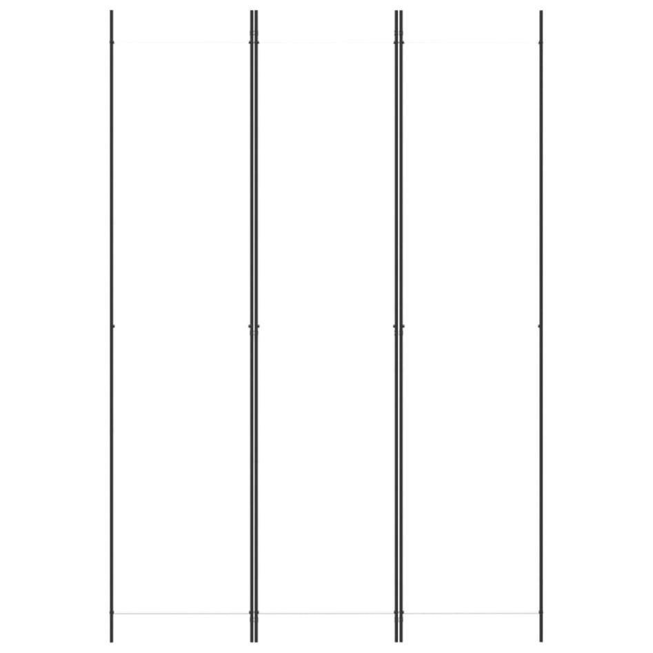 Biombo divisor de 3 paneles de tela blanco 150x220
