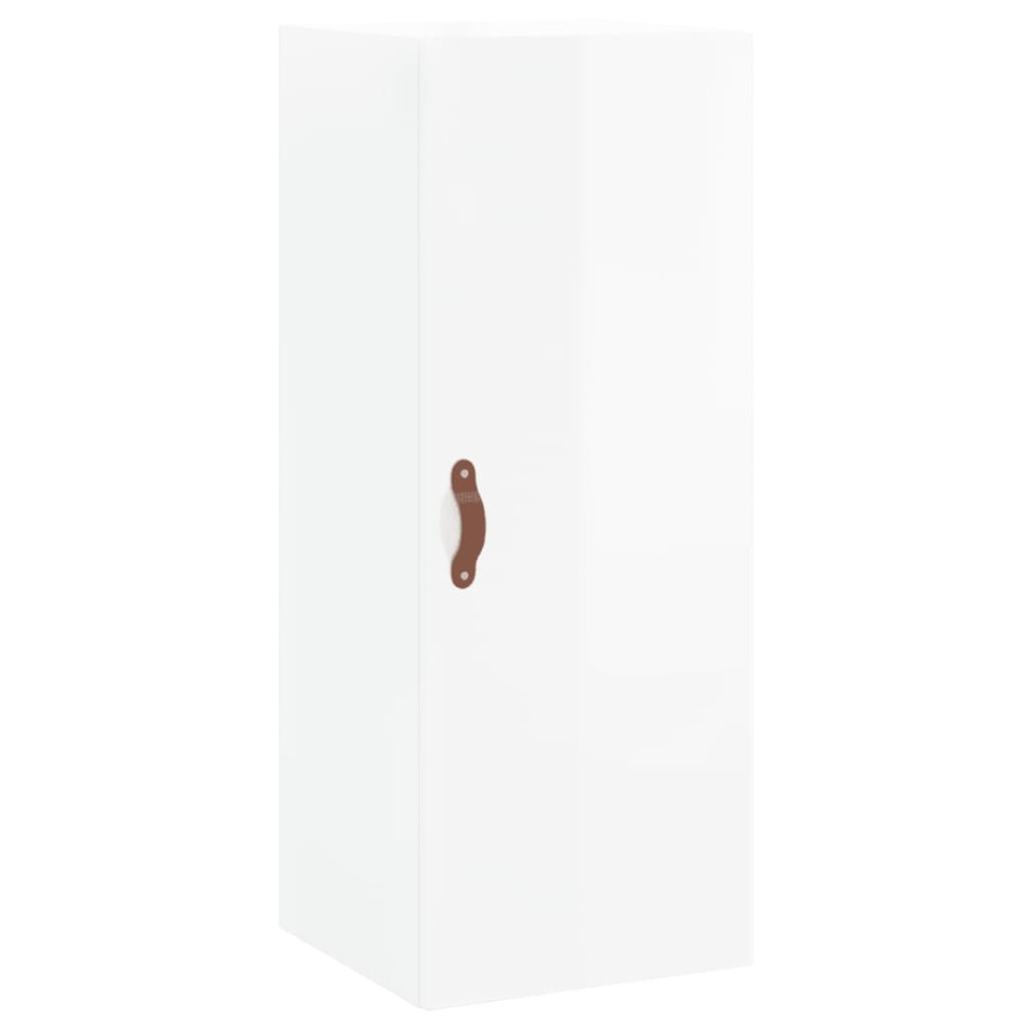 Armario de pared blanco brillante 34,5x34x90