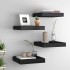 Estantes flotantes de pared 4 uds MDF negro 23x23,5x3,8