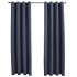 Cortinas opacas con anillas de metal 2 uds antracita 140x175