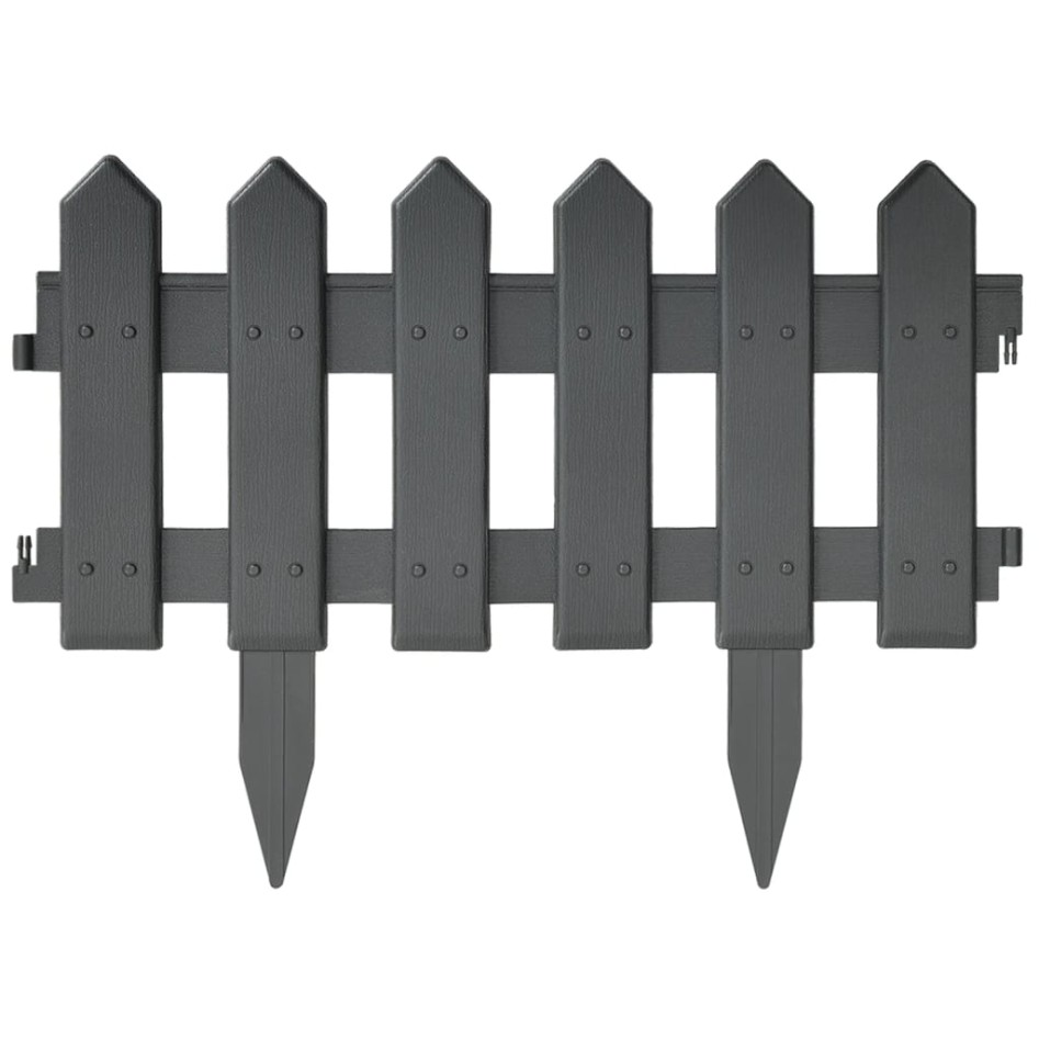 Bordes de jardín 25 unidades PP antracita 10