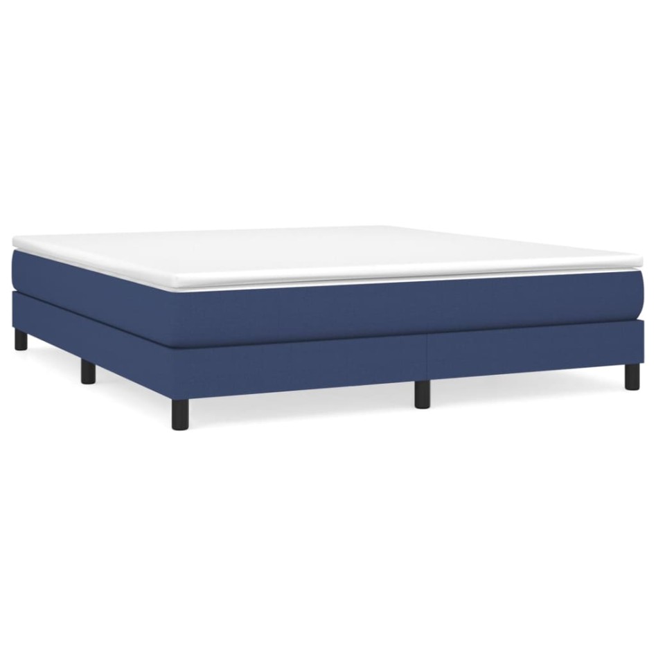 Estructura de cama box spring tela azul 160x200