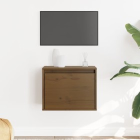 Armario de pared madera maciza de pino marrón miel 45x30x35