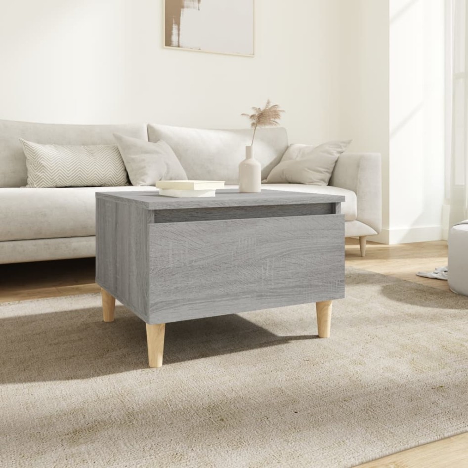 Mesa auxiliar madera contrachapada gris Sonoma 50x46x35