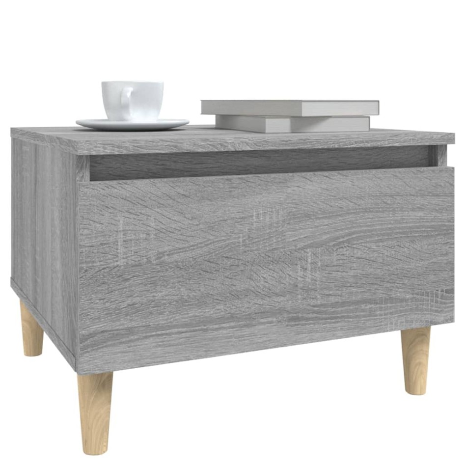Mesa auxiliar madera contrachapada gris Sonoma 50x46x35