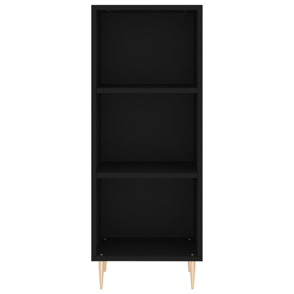 Aparador de madera de ingeniería negro 34,5x32,5x90